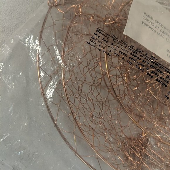 Vintage 3 Tier Copper Hanging Wire Baskets Fruit Decor Made in Taiwan Retro - Picture 4 of 9